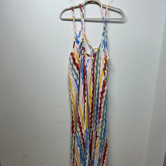 Eloquii Striped Maxi with Low Back multi-color striped squiggle retro vibes 22/2 - Picture 10 of 12